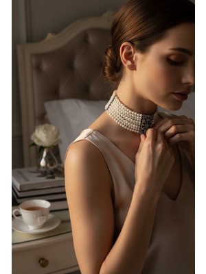 Fayra Accessories Antik Bronz Inci Tasma Kolye