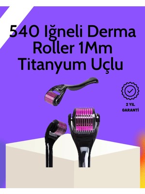 Aesco Evde Güvenli Kullanım Için Titanyum Derma Roller – Siyah Saplı