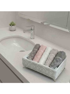 Fnt Metal Ayaklı Havluluk Desenli Renkli 30*50 cm 5 Adet Havlu