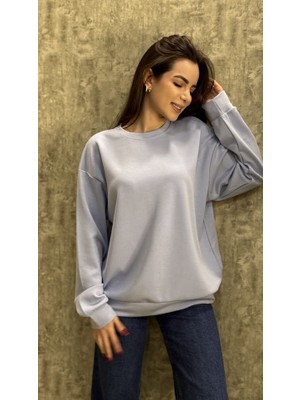 Leilaa Bisiklet Yaka Modal Kumaş Basic Sweatshirt