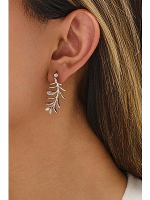 Fayra Accessories Zeytin Dalı Figürlü Altın Kaplama Küpe