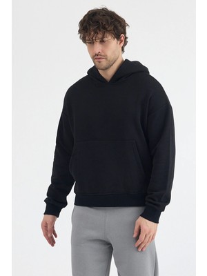 Fancy & Fun Unisex Oversize Geniş Kesim Pamuklu Yumuşak Dokulu 3 Iplik Kapüşonlu Sweatshirt