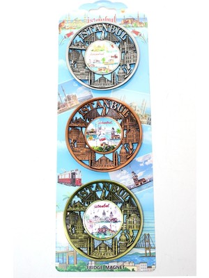 Aesco Istanbul Temalı Metal Magnet 3'lü Set Model 2