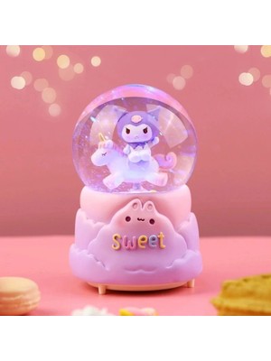 Aesco Kuromi Içi Dönmeli Püskürtmeli Işıklı Müzikli Kar Küresi Büyük Boy Model 1