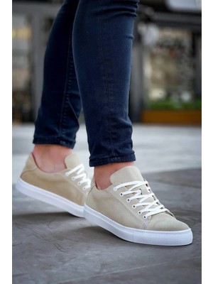 Uslucan Alışveriş KB-122   Kuback Bej Süet Yüksek Taban Bağcıklı Günlük Erkek Ayakkabı