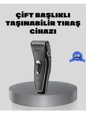 Aesco Erkek Tıraş Makinesi Kablosuz Kuru Tıraş Folyo Başlık Yıkanabilir Gövde