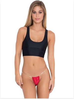 Ett Fantezi Kırmızı Şefaf Lastikli Tanga TG271302 - Xl