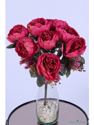 Yapay Çiçek Sitesi Yapay Şakayık Demeti Köpük Cipsolu Aranjman Fuşya 12 Dal