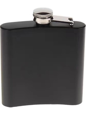 Aesco Siyah 6 Oz Çelik Cep Içki Kanyak Matarası