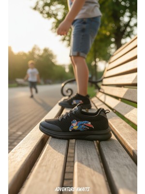 Enoch Süper Kahraman Figürlü Esnek Tabanlı ve Kolay Giyim Slip-On Model Çocuk Ayakkabı