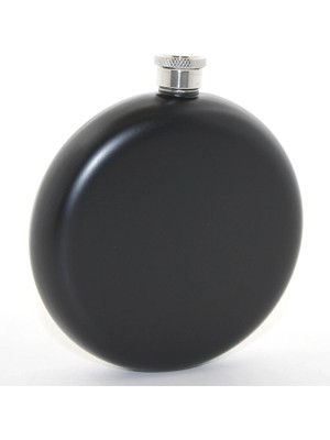 Aesco Paslanmaz Çelik Yuvarlak 8 Oz Tekli Matara Siyah Renk