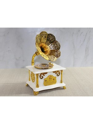 Aesco Gramofon Müzik Kutusu Beyaz