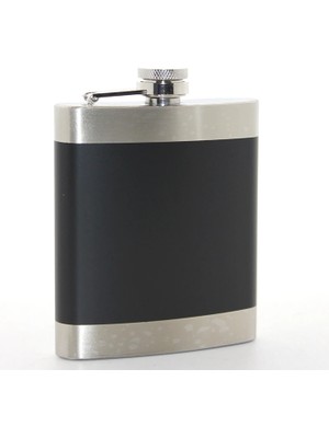 Aesco Paslanmaz Çelik Tekli 7 Oz Matara Siyah