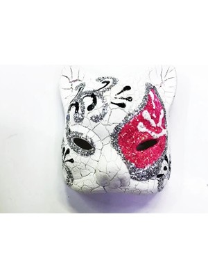 K-Yonlineticaret Pembe Renk Işlemeli Seramik Malzemeden Imal Venedik Kedi Model Magnet