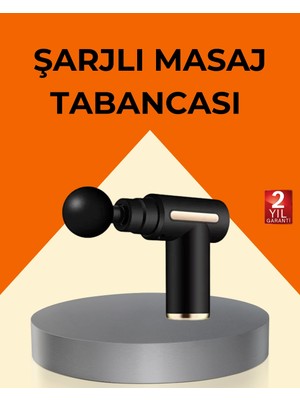 Aesco Şarjlı Kas Masaj Aleti 6 Kademe 4 Başlık Derin Doku Ems Titreşim Sporcu Masaj Tabancası