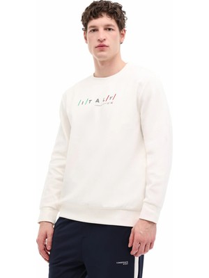 Lumberjack ml Ranger 16ITL1301 6fx Kırık Beyaz Erkek Sweatshirt