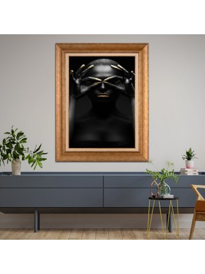 Giyense Altın Varaklı Çerçeveli Paspartulu Tablo SA300