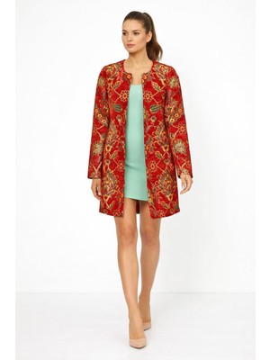 Kişiye Özel Tasarım Otantik Dokulu Yuvarlak Yaka Goblen Ceket