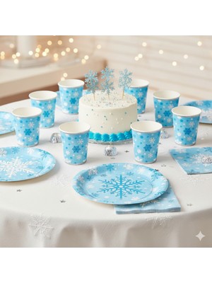 Dodomar Kar Temalı Karton Bardak 8 Parça Kış Konsept Doğum Günü Parti Bardağı