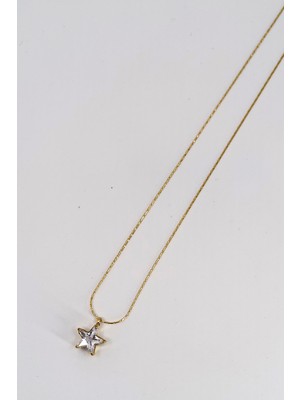 Neora 14K Altın Kaplama Yıldız Tasarım Kadın Çelik Kolye