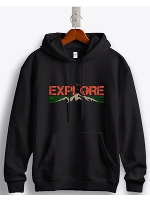 MGAX Adventure Explore Baskılı Regular Kapşonlu Sweatshirt