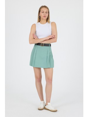 Pileli Kemer Takılabilir Şort Etek