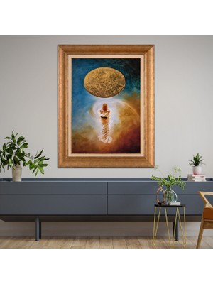 Giyense Altın Varaklı Çerçeveli Paspartulu Tablo SA1203