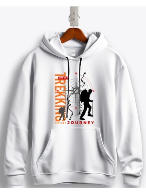 MGAX Adventure Life Is A Trekking Expolre Journey Baskılı Regular Kapşonlu Sweatshirt