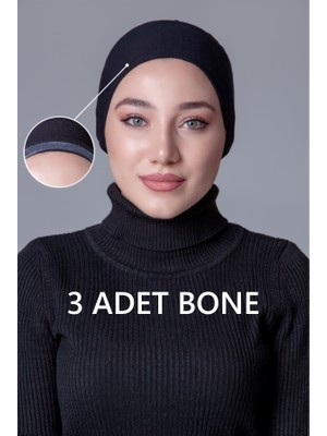 3 Adet Nanak Siyah Penye Kaymayan Bone