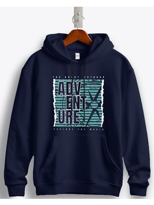 MGAX Adventure The Great Outdoor Explore The World Baskılı Regular Kapşonlu Sweatshirt