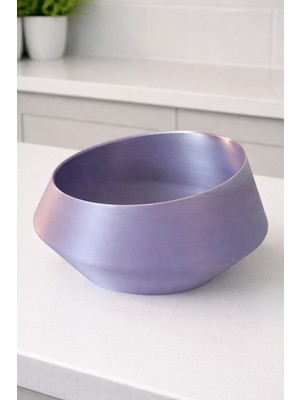 Alpin Modern Asimetrik Dekoratif Kase -Lila 3D Tasarım