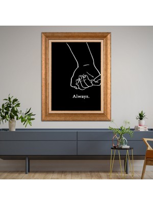 Giyense Altın Varaklı Çerçeveli Paspartulu Tablo SA543