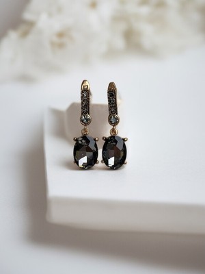 Fayra Accessories Kristal Taşlı Oval Küpe