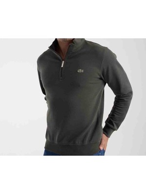 Lacoste Fermuar Yaka Regular Fit Haki Sweatshirt