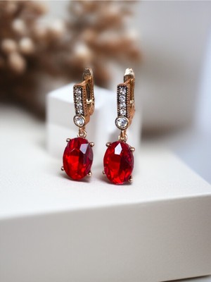 Fayra Accessories Kristal Taşlı Oval Küpe