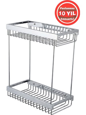 Banyom Home Krom Paslanmaz Pirinç Kumru Lama Șampuanlık Banyo Rafı