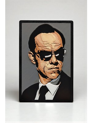 Saes Labs Matrix Ajan Smith Dekoratif 3D Mini Tablo 6x9 cm | Magnetli & Bantlı