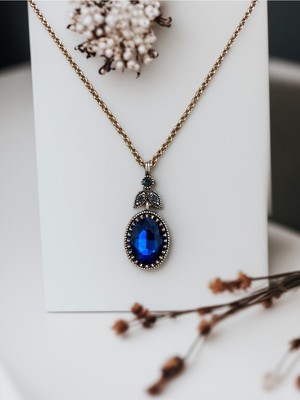 Fayra Accessories Kristal Taşlı Oval Kesim Kolye