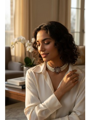 Fayra Accessories Hayat Ağacı Figür Inci Kolye