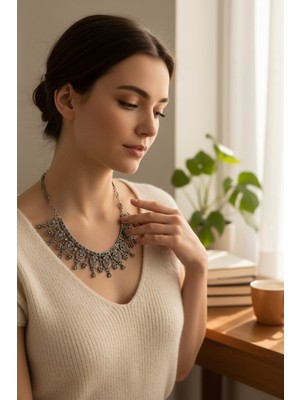 Fayra Accessories Zirkon Taşlı Nişan Kına Düğün Gerdanlık