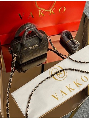 Vakko Çanta  Mini Çift Askılı & Çift Kulplu Çanta En 15 cm Boy 11 cm