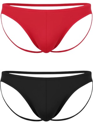 Ett Tegan Fantezi Arkası Açık Seksi 2'li Erkek Külot TG274625 - S - Xl