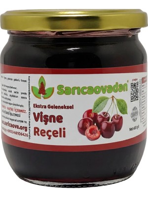 Sarıcaovadan Doğal Yayla Çekirdeksiz Vişne Reçeli 460 gr %100 Pancar Şekeri