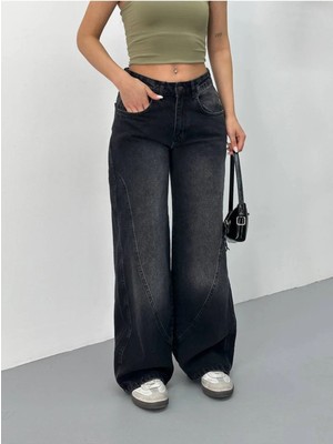 DENİKK Trend Özel Tasarım Kurdela Detay Wide Leg Rahat Kalip Palazzo Pantolon