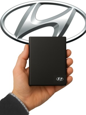 Gardenauto Metal Hyundai Logolu Deri Ruhsat Kabı Cüzdanı Kılıfı Ruhsatlık Metal Logo