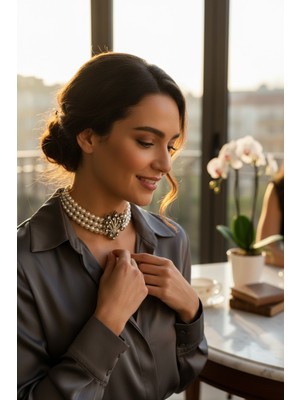 Fayra Accessories Hayat Ağacı Figür Inci Kolye