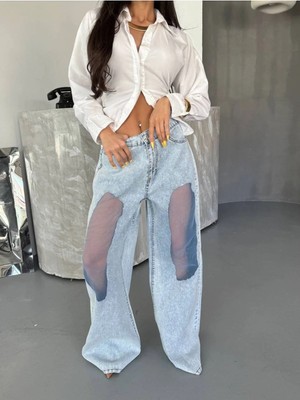 DENİKK Ktrend Özel Tasarım Bol Paça Rahat Kalip Palazzo Pantolon