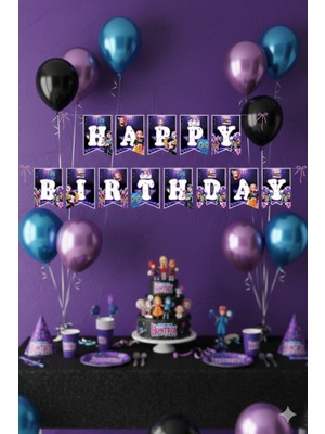 Dodomar K-Pop Demon Hunters Huntrix Happy Birthday Yazılı Doğum Günü Banner 17X170 cm