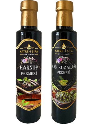 Katre-i Şifa Özel Üretim Keçiboynuzu – Harnup Pekmezi 340 gr + Orijinal Çam Kozalağı Pekmezi -340 Gr