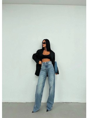 DENİKK Trend Özel Tasarım Wide Leg Straıght Fit Palazzo Pantolon 25